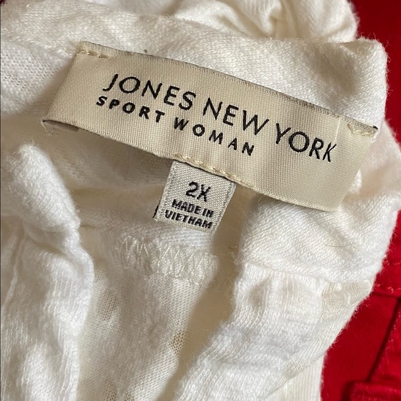 Jones New York Lace White Short sleeve top Size 2X - Picture 7 of 7